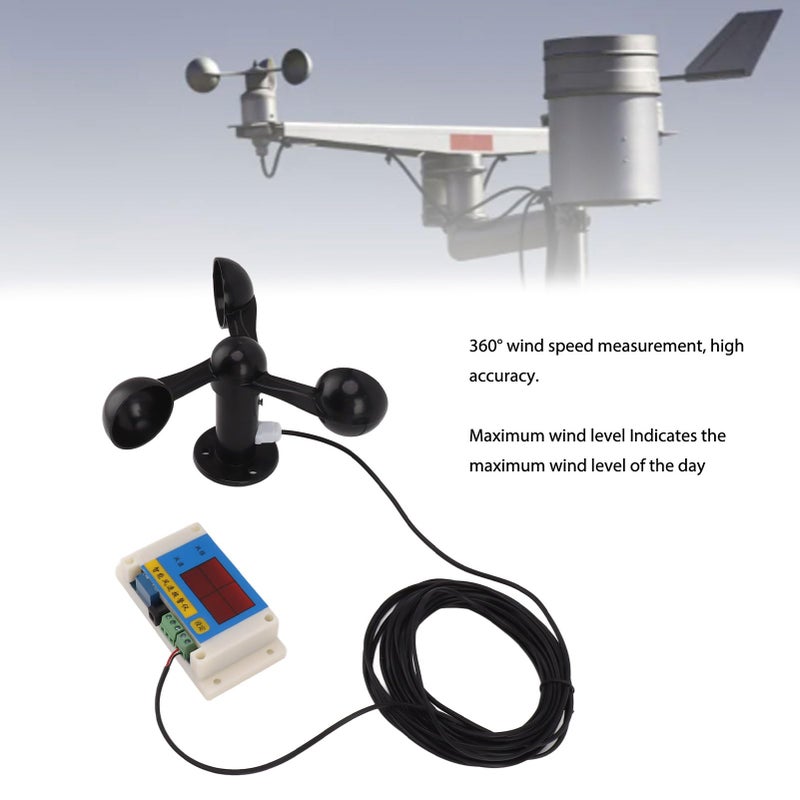 3 Blades USB 5V Tower Anemometer High Precision 2 12 Level Wind Speed Alarm Device - Image 3