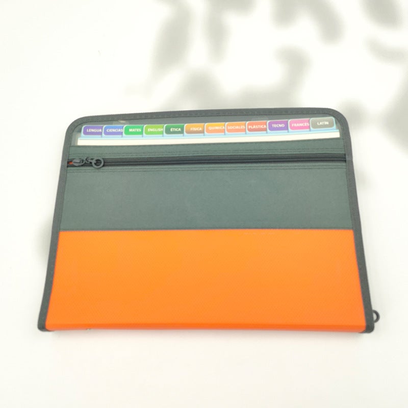 Office Multi-Layer Accordion File Folder 13 Compartments A4 Zipper Classification File Storage Accordion Bag Ins - Image 4