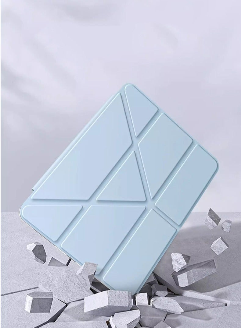 for iPad Air 13 inch (24/25) / ipad Pro 12.9 inch (22/21/20/18)Case Cover ， Triple Fold Y-shaped Design, Multi Angle, Leather Tablet Cover With Pen Slot, Automatic Wake-up/sleep, Blue - Image 2