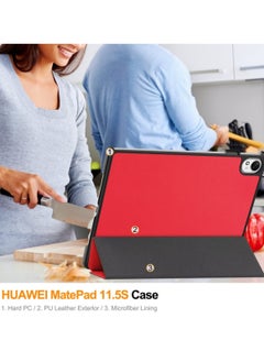 Best Choice Products For Huawei Mate MatePad 11.5S Case, Slim Folio Protective Case Hard Shell Lightweight Stand Smart Cover for Huawei Mate MatePad 11.5S,Red  - Image 5