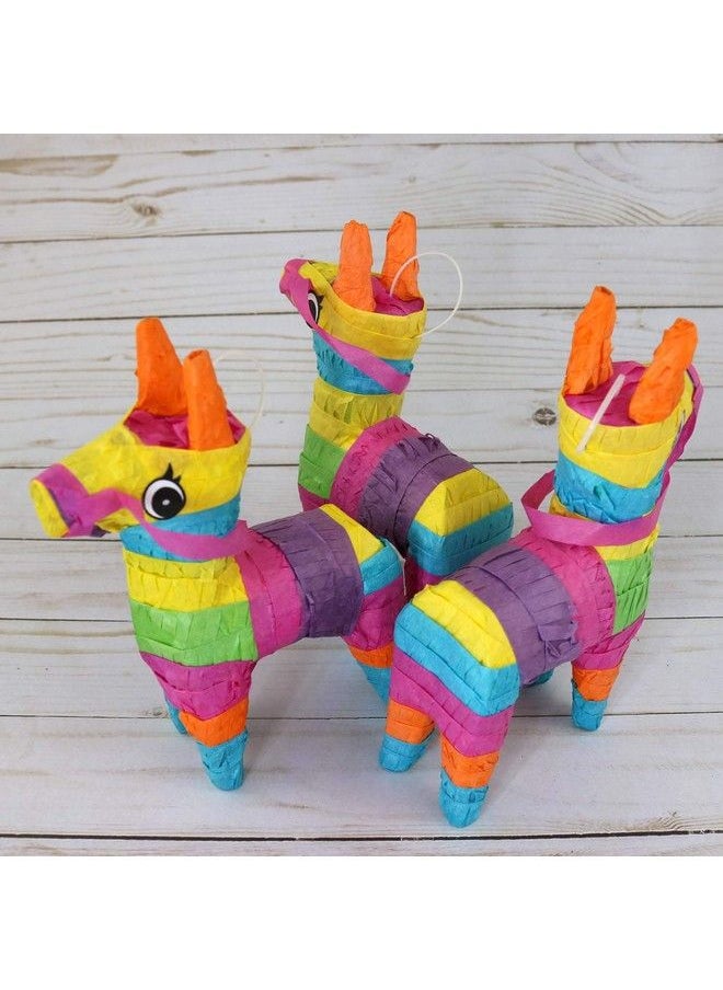 GiftExpress 6 Pack 4"X7" Mini Donkey Pinata, Little Rainbow Llama Pinata For Birthday, Cinco De Mayo, Fiestas Decorations Party Favors  - Image 5