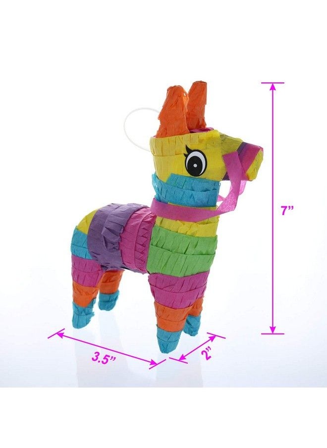 GiftExpress 6 Pack 4"X7" Mini Donkey Pinata, Little Rainbow Llama Pinata For Birthday, Cinco De Mayo, Fiestas Decorations Party Favors  - Image 3