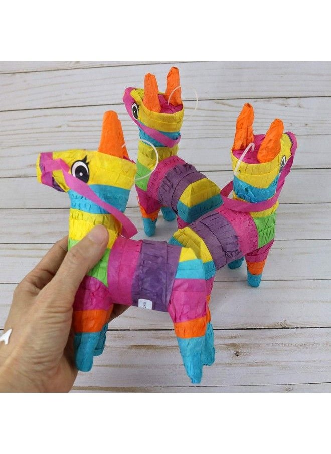 GiftExpress 6 Pack 4"X7" Mini Donkey Pinata, Little Rainbow Llama Pinata For Birthday, Cinco De Mayo, Fiestas Decorations Party Favors  - Image 4