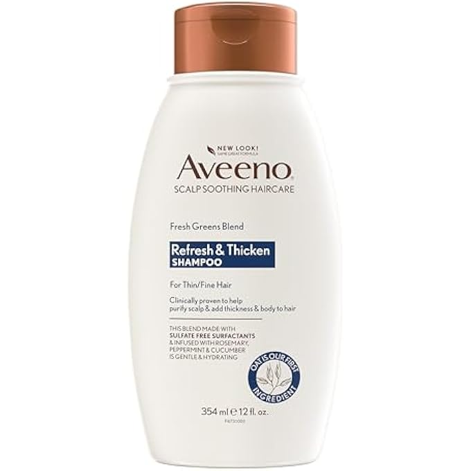 Aveeno FRESH GREENS BLEND NATURAL VOLUMIZING SHAMPOO, CUCUMBER, ROSEMARY, FOR FINE HAIR, 12 FL OZ - Image 2