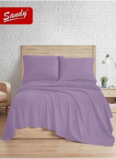 Sandy Sandy Premium Hotel Quality Flat Sheet and Pillow Cases, Bed Sheet 3 Pieces Set, Soft & Breathable and Cooling, King Size 274 x 259 cm, Lilac  - Image 2