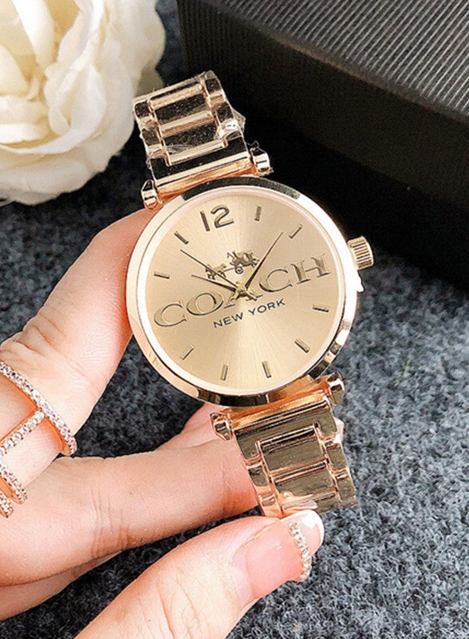 ساعة كوتش كلاسيك متعددة الوظائف من السيراميك مع سوار من الفولاذ المقاوم للصدأ 36 سم للرجال والنساء