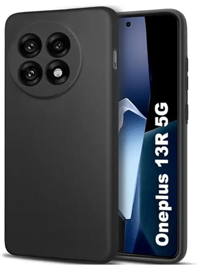 Protective Cover For OnePlus 13R , Slim Fit Soft Back TPU Case Flexible Silicone Cover Compatible For OnePlus 13R - Black