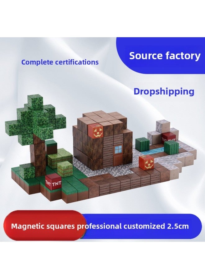 SOURCE Magnetic Block Assembling Magnet Building Block Toy MC Peripheral 2.5cm Mini My World Magnetic Block-Color:613 Sky City Gate -20 Tablets (experience Pack)-Specifications:Single Size: 2.5cm  - Image 2