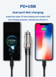 Generic 30W Fast Car Charger / Super Mini / All Metal / PD & QC 3.0 / Dark Grey / With Type-C Cable Free  - Image 4