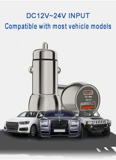 Generic 30W Fast Car Charger / Super Mini / All Metal / PD & QC 3.0 / Dark Grey / With Type-C Cable Free  - Image 5