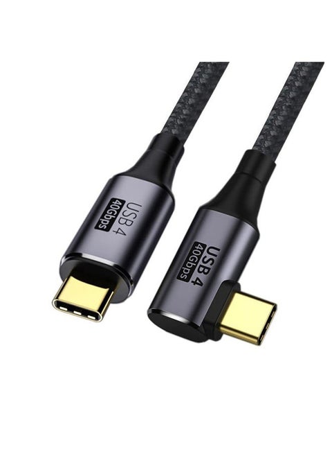 CY 90 Degree Angled USB-C to Type-C USB4 Cable 40Gbps with 100W Charging UHD 8K 5K 4K@60Hz USB4.0 Compatible with Thunderbolt3/4 0.3M