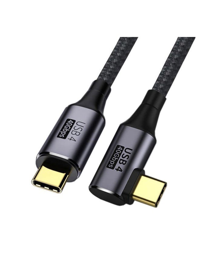 Chenyang CY 90 Degree Angled USB-C to Type-C USB4 Cable 40Gbps with 100W Charging UHD 8K 5K 4K@60Hz USB4.0 Compatible with Thunderbolt3/4 0.3M  - Image 1