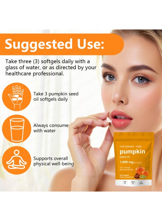 PUMPKIN of pumpkin seed oil softgels promotes digestion and sleep, nourishes skin and hair, and is rich in high-quality nutrients. - Image 4