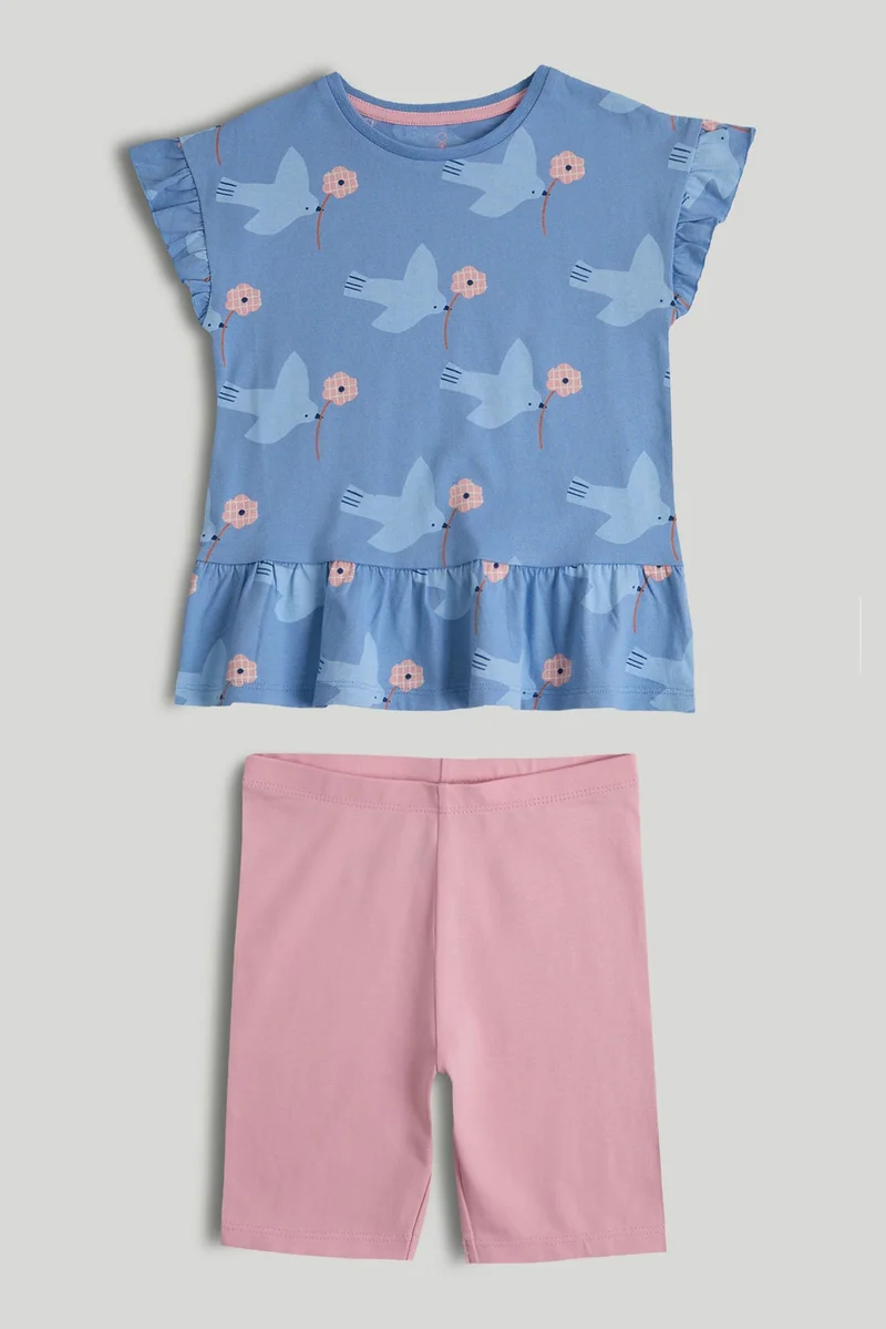 mothercare Bird Top and Shorts Outfit