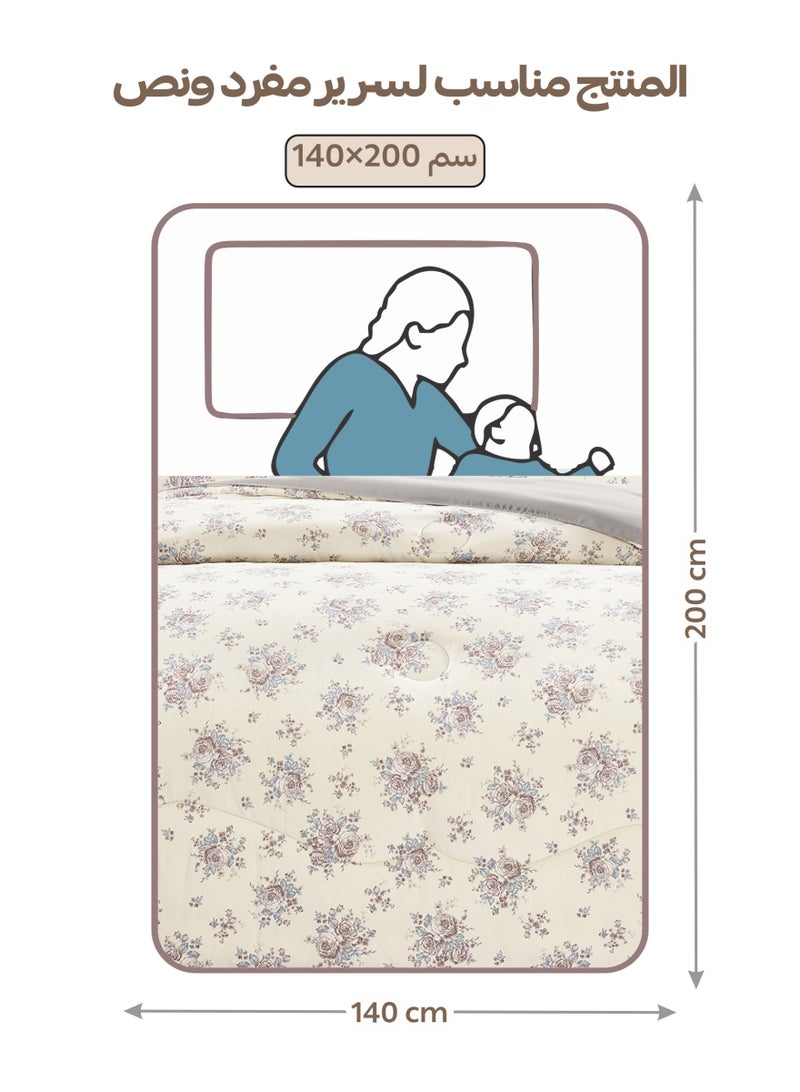 Doona Bedding Comforter Set, Fits 140x200 cm Single Size Bed – 4 Pcs Reversible Printed Design – 350 GSM All-Season Comforter – Premium Brushed Microfiber - Image 2