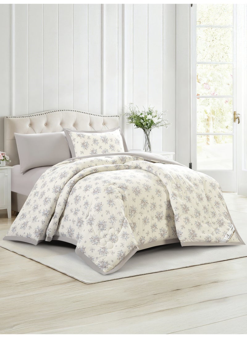 Doona Bedding Comforter Set, Fits 140x200 cm Single Size Bed – 4 Pcs Reversible Printed Design – 350 GSM All-Season Comforter – Premium Brushed Microfiber - Image 1