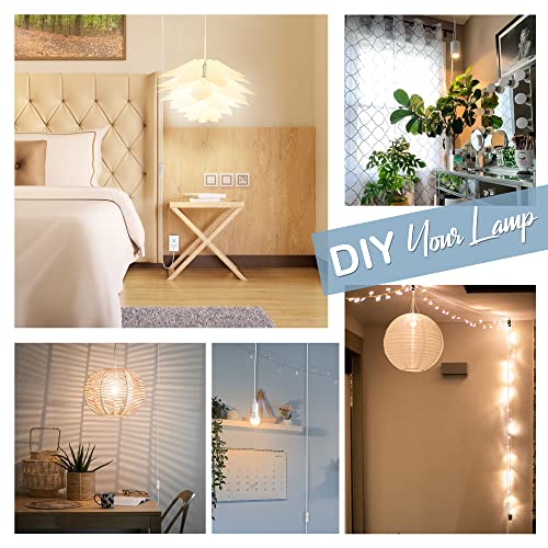 JACKYLED Extension Hanging Lantern Cord Cable 2-Pack 20ft UL 360W with E26 E27 Socket On/Off Button Pendant Lighting - Image 3