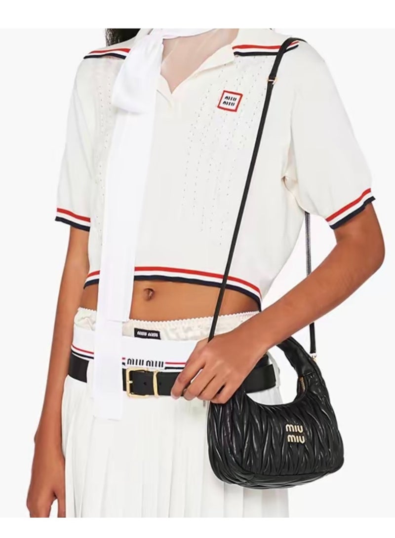 Wander quilted nappa leather hobo Crossbody Shoulder Bag. - Image 4