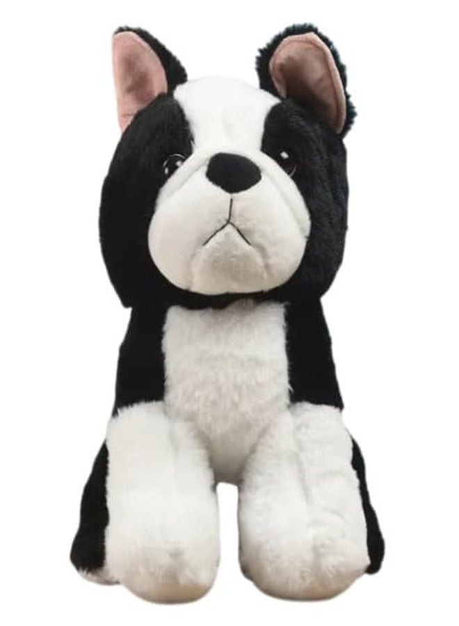 STRIDERS Dog Plush Soft Toy for Kids - Black & White | Cute Stuffed Animal Puppy | Huggable Cuddly Pet for Girls & Boys | Soft Plush Toy for Playtime - Image 1