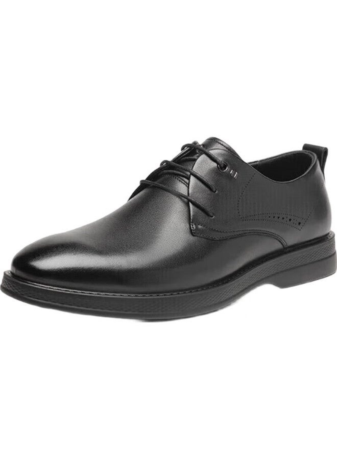 RED DRAGONFLY Hongqingting Men'S Cowhide Business Casual Leather Shoes, Durable Low-Top Lace-Up Men'S Loafers, Wta32555 Black, Size 41 - Image 2
