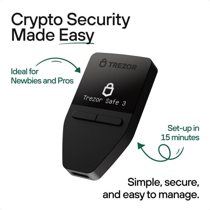 TREZOR Safe 3 Passphrase & Secure Element Protected Crypto Hardware Wallet Buy, Store, Manage Digital Assets Simply And Safely (Cosmic Black) - Image 2