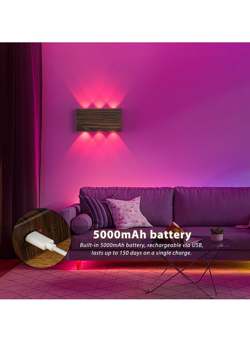 اللون RGB بطارية الجدار الخفيفة مع التحكم باللمس التبديل الصمام المغناطيسي بطارية الجدار الخفيفة 5000 ماه لاسلكية الجدار الخفيفة مثالية لغرف نوم مدخل العلية - Image 3