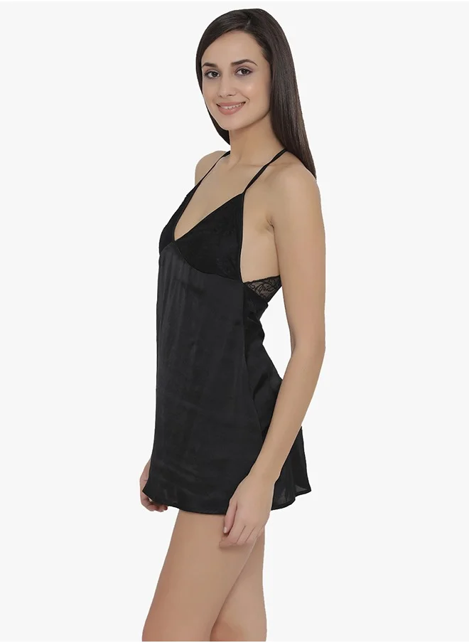 كلوفيا Clovia Satin Babydoll with Lacy Back