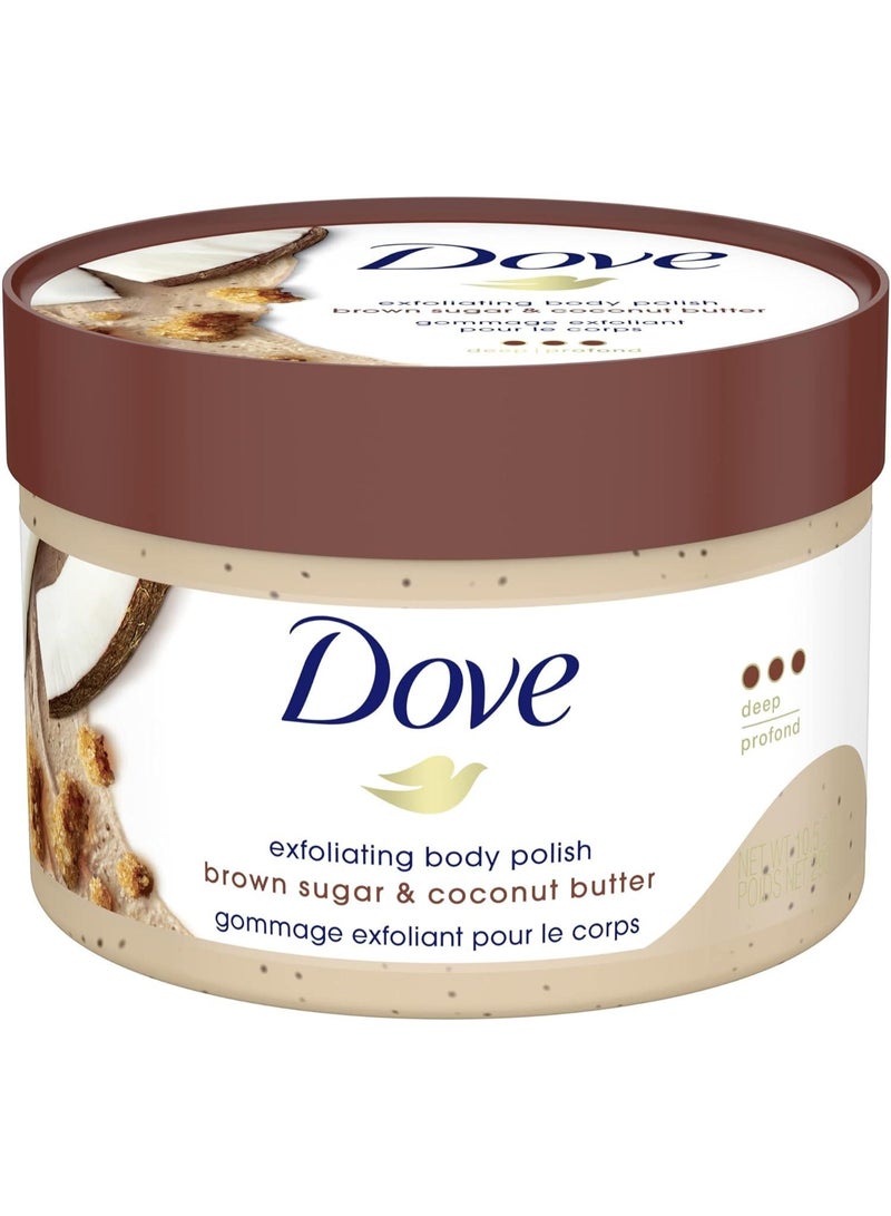 Dove Scrub Brown Sugar Coconut Butter For Silky Smooth Skin Body Scrub Exfoliates Restores Skin's Natural Nutrients 298G - Image 1