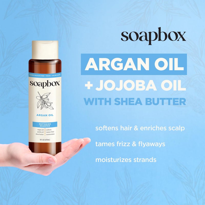 Soapbox Argan Shampoo & Conditioner Set, Volumizing, Vegan, Color Safe, Harsh Sulfate & Silicone Free, 16oz each (Pack of 2) - Image 3