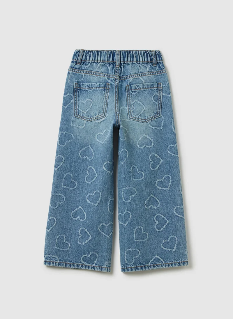Ovs GIRLS' PURE COTTON DENIM JEANS IN REGULAR FIT