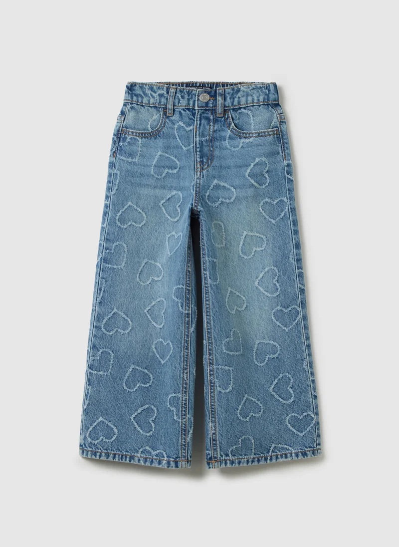 Ovs GIRLS' PURE COTTON DENIM JEANS IN REGULAR FIT