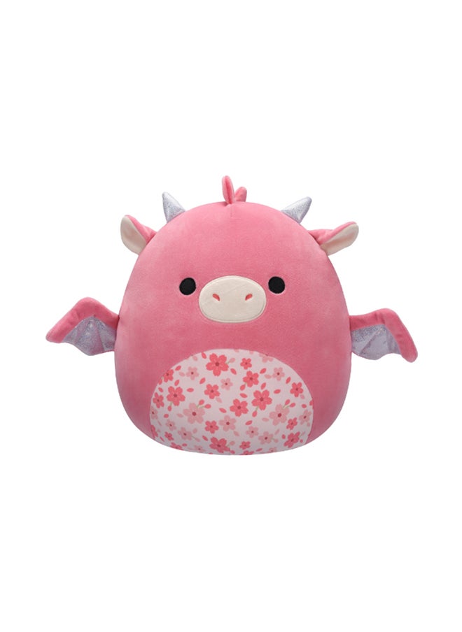 Squishmallows 12 بوصة أجي وردي التنين بالتبليط الزهري بتصميم رسمي من كيلي توي دمية قطنية ملونة هدية ناعمة للأطفال البنات والأولاد قابلة للغسل لعبة قابلة للطي متعددة الألوان لجميع الأعمار  - Image 1