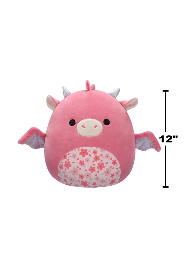 Squishmallows 12 بوصة أجي وردي التنين بالتبليط الزهري بتصميم رسمي من كيلي توي دمية قطنية ملونة هدية ناعمة للأطفال البنات والأولاد قابلة للغسل لعبة قابلة للطي متعددة الألوان لجميع الأعمار  - Image 5