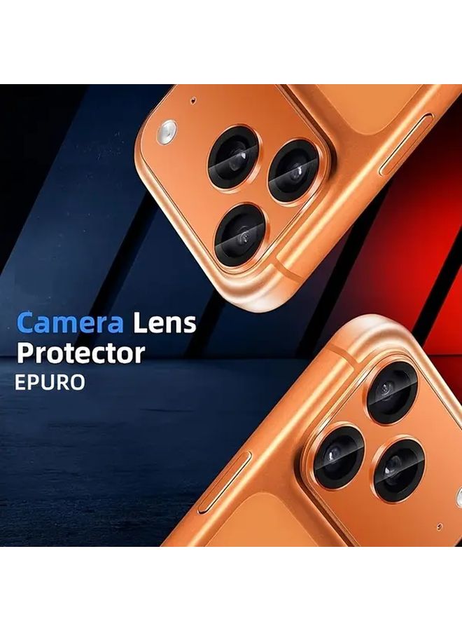 2Pcs Orange Camera Lens Protector For iPhone 17 Pro Max Metal Ring Tempered Glass Anti Scratch - Image 2