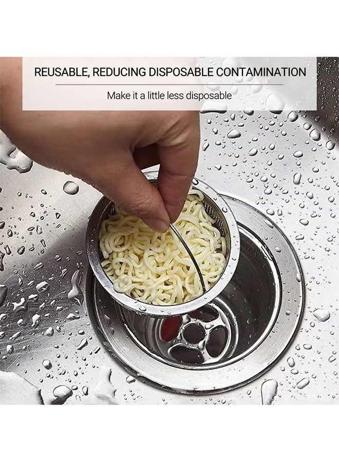 واي جيه 2 قطع مصفاة حوض المطبخ، مصفاة صرف مقاومة للانسداد من الفولاذ المقاوم للصدأ 304 - Image 3