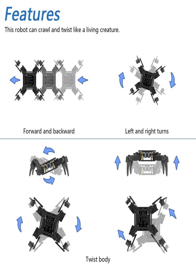 FREENOVE Quadruped Robot Kit (Compatible with Arduino IDE), Walking Crawling Twisting, App Remote Control, Servo STEM Project - Image 3