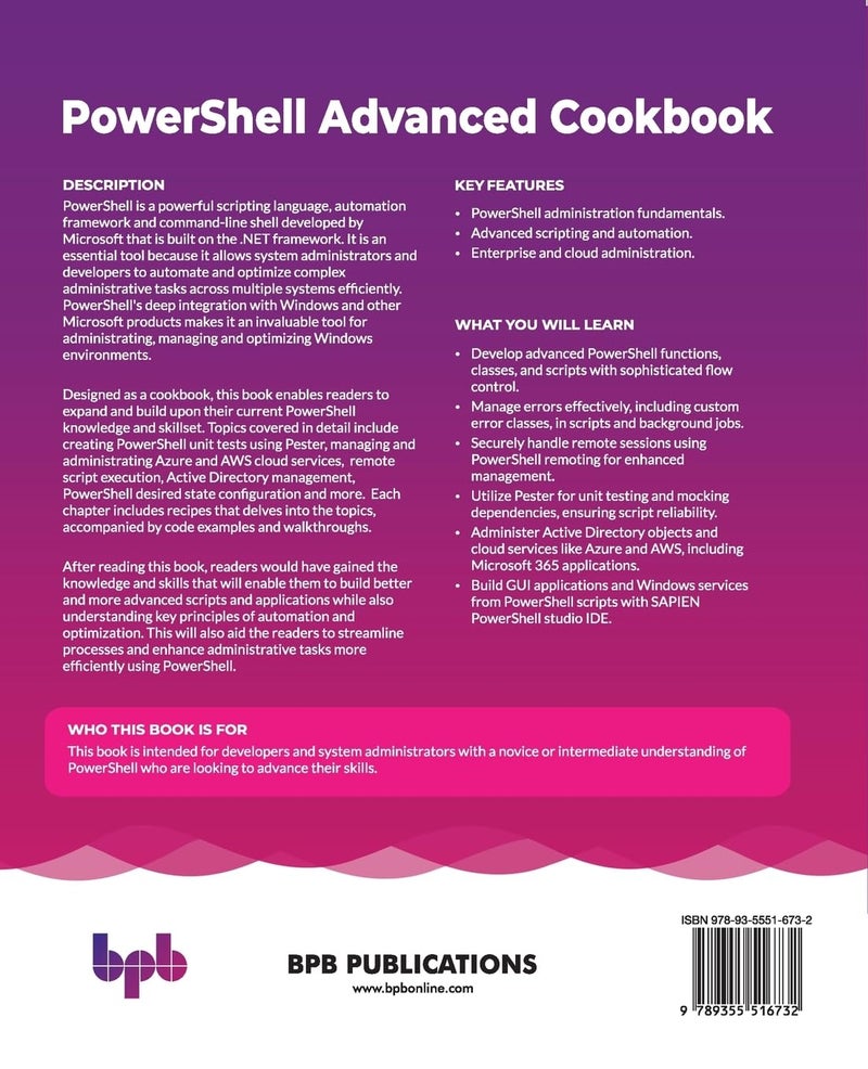 PowerShell Advanced Cookbook: Enhance your scripting skills and master PowerShell with 90+ advanced recipes - Image 2