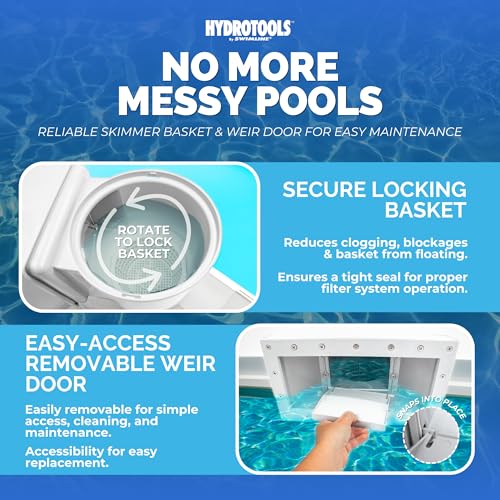 SWIMLINE HYDROTOOLS Standard Wide Mouth Above Ground Pool Skimmer Kit | ABS Construction | Pool Skimmer | Wide Mouth | Snap-In & Removable Weir | Above Ground Pool Skimmer | Easy Basket Access - Image 5