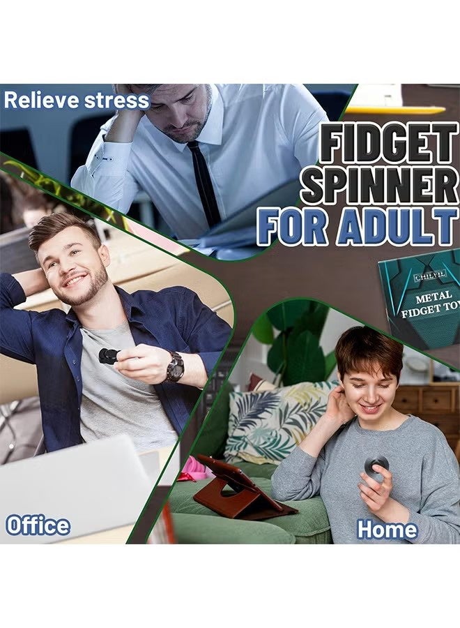 YJ Fidget Spinner Toy for Adult, 3 in 1: Slider Clicker Spinner, Metal Magnetic Figette for Autism Autistic Quiet Desk Office Stress Anxiety Relief Items Classroom Cool Gadget Gift for Teen Boys Kid - Image 5