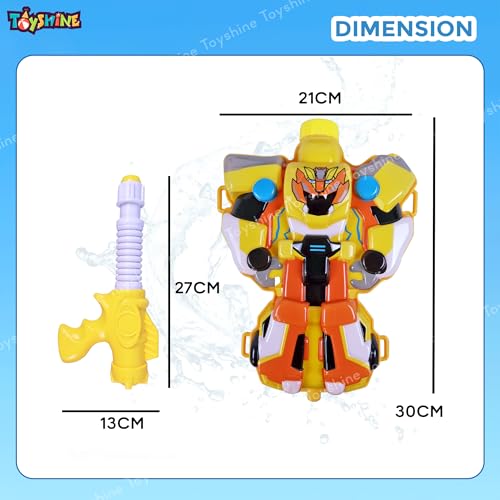 Toyshine 1700ML Tank Capacity 7-8M Range Holi Water Toy Gun With Pressure Mechanism for Long Throw, Back Holding Tank, Transform Yellow - Image 5
