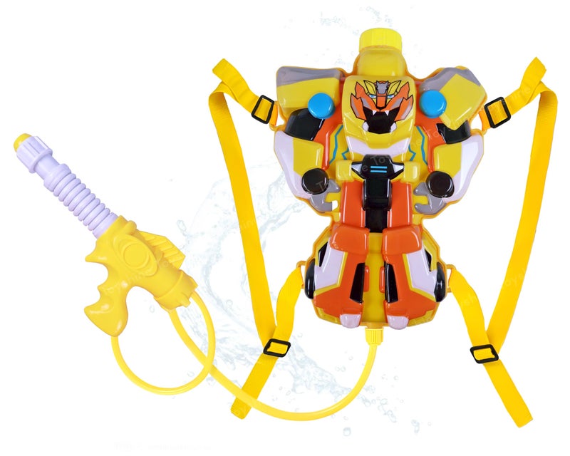 Toyshine 1700ML Tank Capacity 7-8M Range Holi Water Toy Gun With Pressure Mechanism for Long Throw, Back Holding Tank, Transform Yellow - Image 1