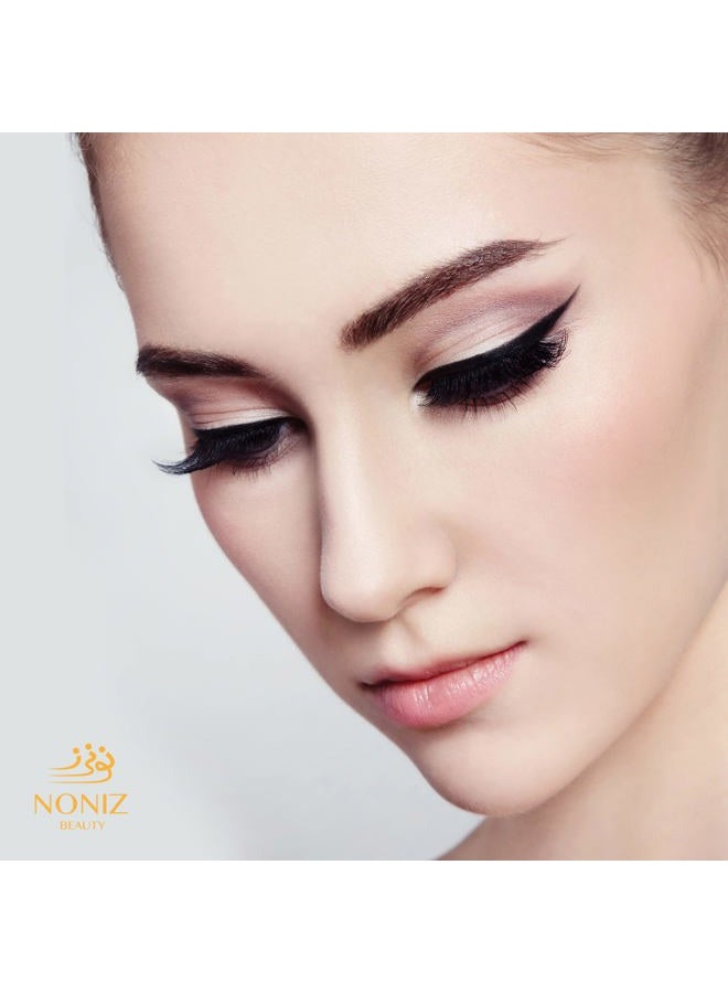 NONIZ Black Liquid Eyeliner - Water Proof Ultra Matte Long Lasting Slim Jet - Black Eye Liner - 100% Intense Black - Smooth Easy Application Pen Liner - Image 3