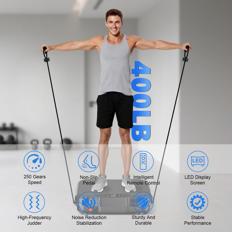 Trekora Vibration Plate Exercise Machine, Vibrating Platform for Lymphatic Drainage Weight Loss, 250 Speeds, Full Body Workout Vibrated Plates Fitness Platform for Home Women Men - Image 3