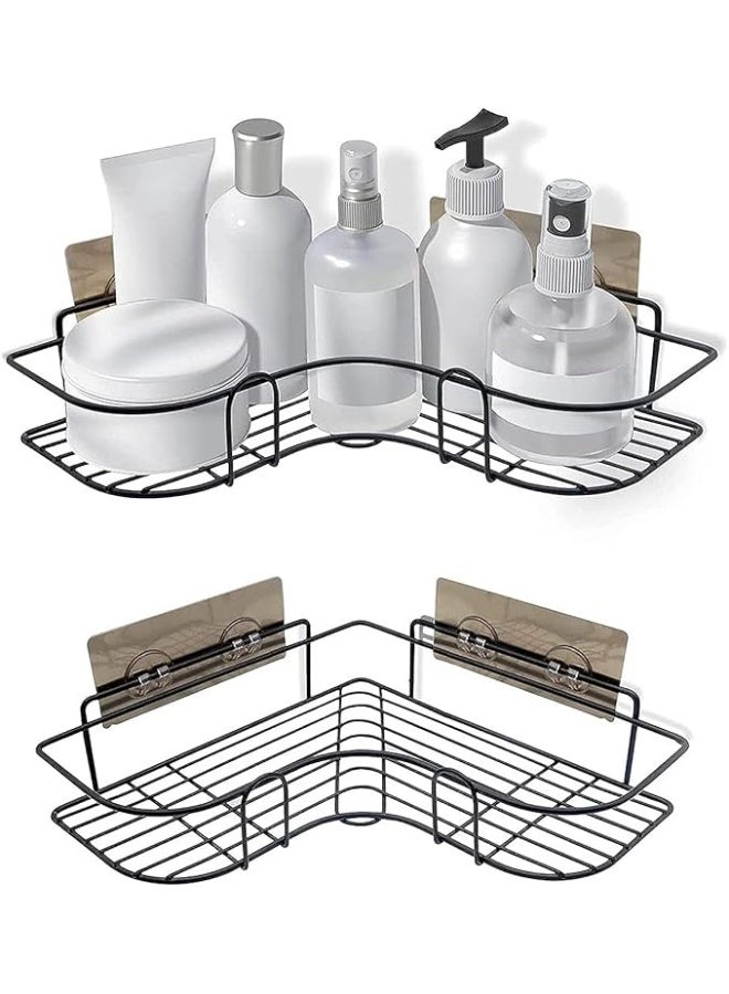 Corner Bathroom Shelf Shower Caddy – Heavy-Duty Rustproof Adhesive Rack for Bathtub Organization, Shampoo & Skincare Holder, No-Drill Wall Mount - Image 4
