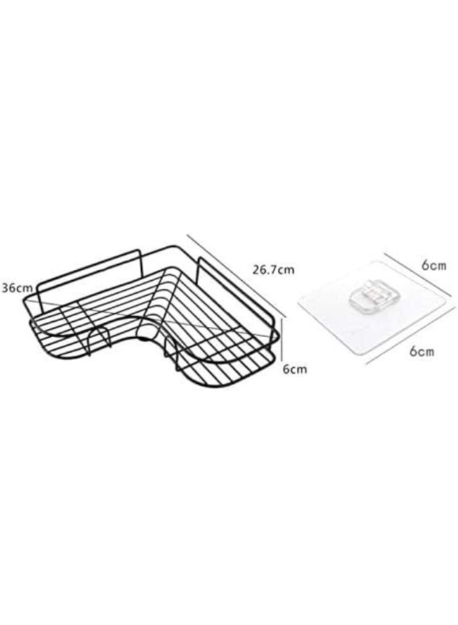 Corner Bathroom Shelf Shower Caddy – Heavy-Duty Rustproof Adhesive Rack for Bathtub Organization, Shampoo & Skincare Holder, No-Drill Wall Mount - Image 2