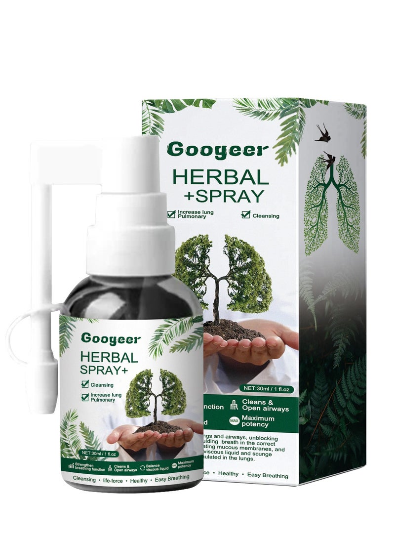 Googeer Herbal Lung Cleansing Spray,respinature,googeer Herbal Lung,Best Respinature Herbal Lung Cleanse Mist,Respi Nature Herbal Lung Cleanse Mist (30ml)  - Image 1