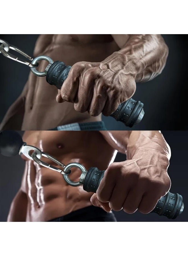 Bukela Ergonomic Tricep Rope Pulldown Attachments, Upgraded 27 32 40 & 47 Inch Extra Long Triceps Rope Cable Attachments for Gym, LAT Pull Down Bar for Cable Machine, Tricep Workout Cable Attachments - Image 5