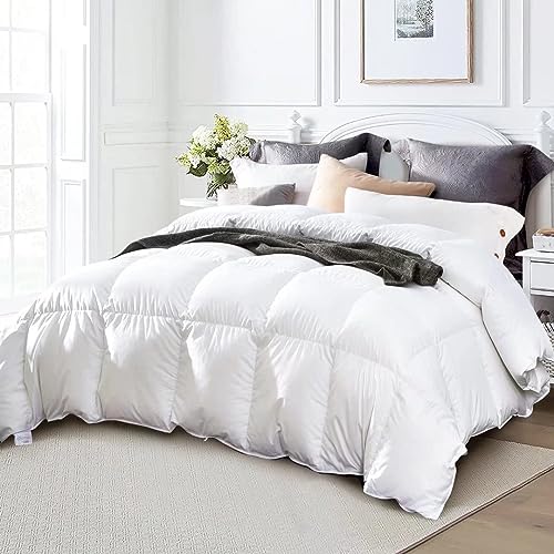 Globon Down Comforter California King Size,All Season Duvet Insert,Noiseless Shell,Medium Warmth with 8 Corner Tabs, White - Image 2