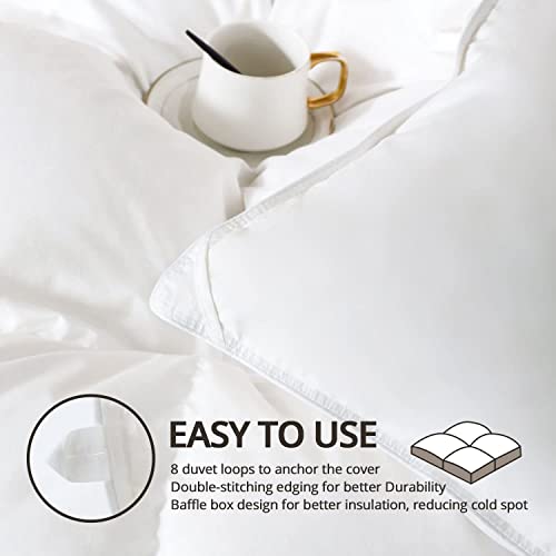 Globon Down Comforter California King Size,All Season Duvet Insert,Noiseless Shell,Medium Warmth with 8 Corner Tabs, White - Image 5