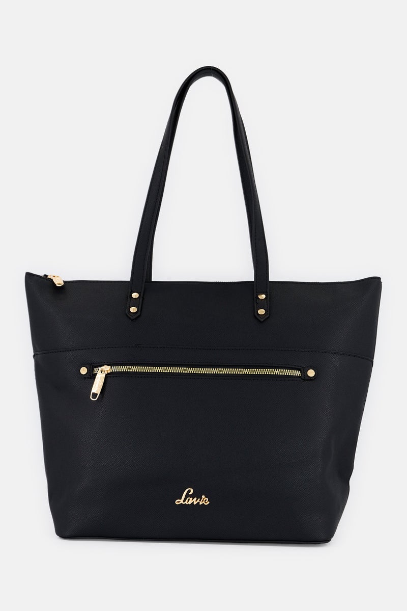 Lavie حقيبة توت بشعار العلامة التجارية للنساء، سوداء - Image 1